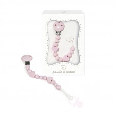 Pinza sujetachupetes madera rosa Pasito a Pasito